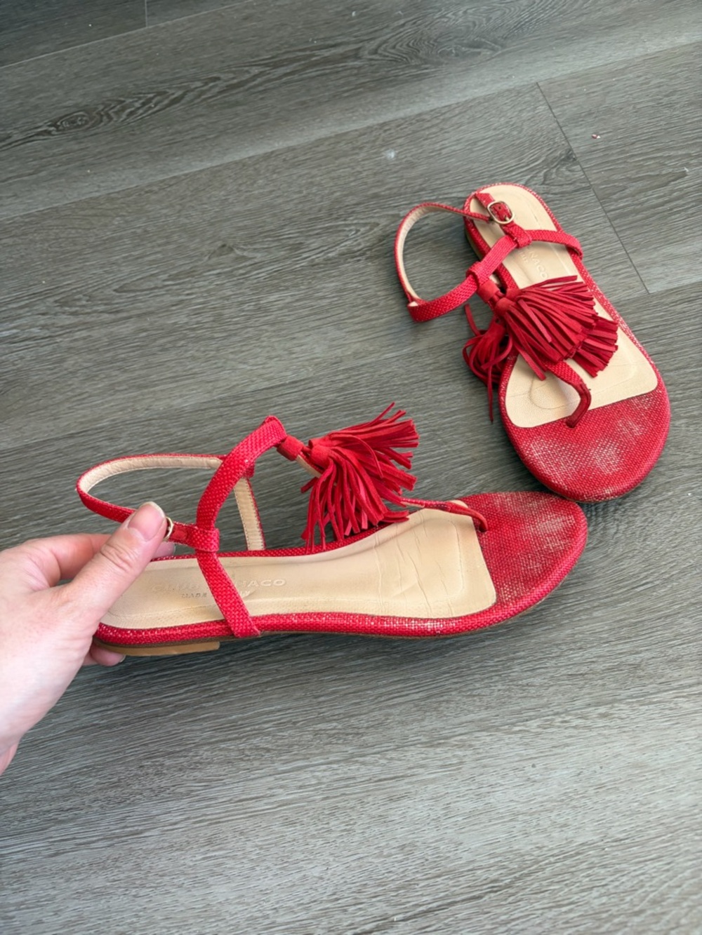 Club Monaco Red Tassel‎ Women's Sandals